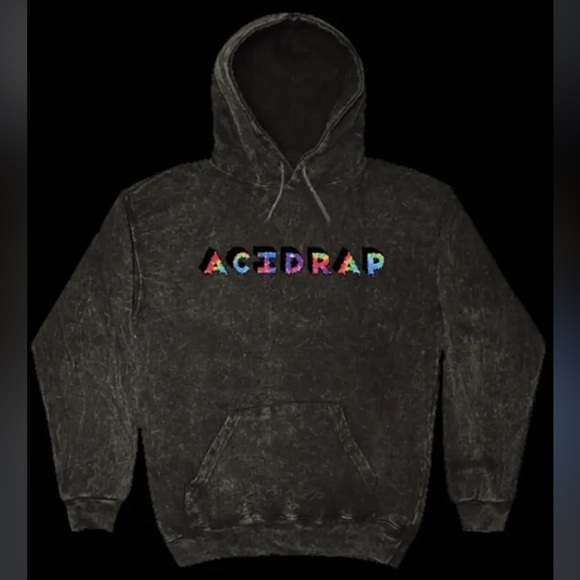 Colortone Soft Washed Black ACID DRIP Chance The Rapper Cotton Comfy Hoodie M - Picture 3 of 14